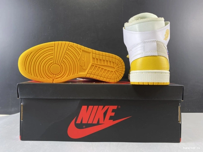 NRG Air Dark Yellow-Cone 1 Off-White AQ0818-149 Powder Jordan White x 1019